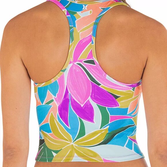 NWT Hurley Juniors' Mas Isla Racerback Tankini Top Multicolor Sz XS-S $70 LLL369 - Picture 4 of 4